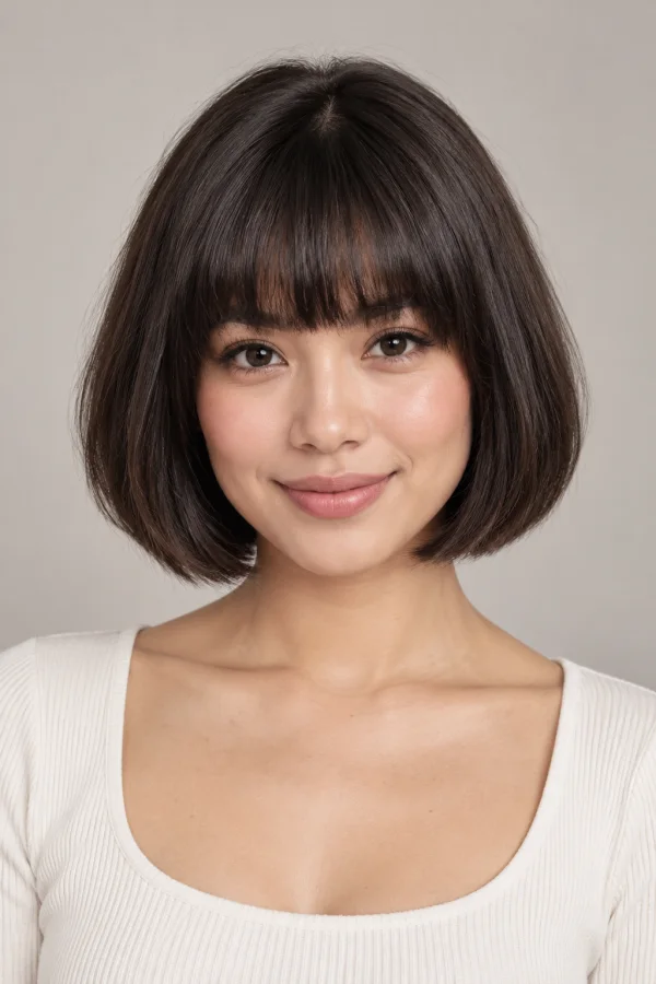 Bob with Bangs AI hairstyle example