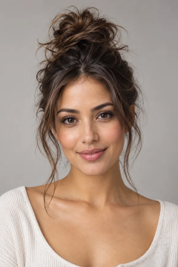 Messy Bun AI hairstyle example