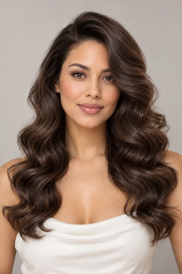 Romantic Waves AI hairstyle example