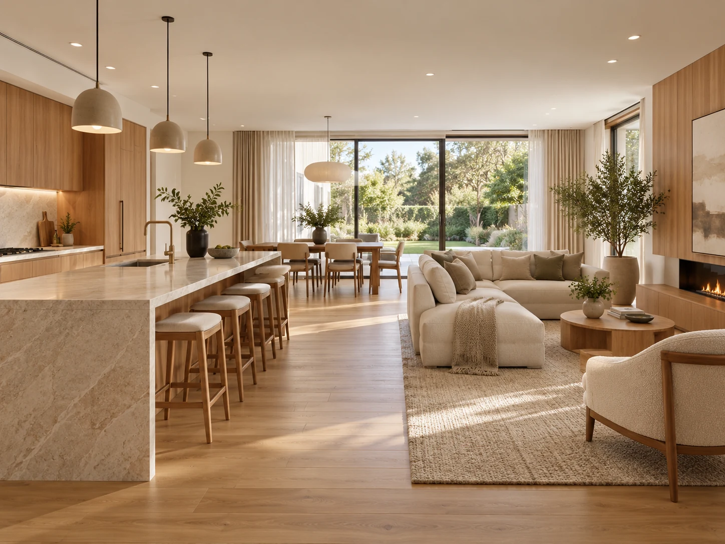 Open-Plan Garden Living AI interior design reference