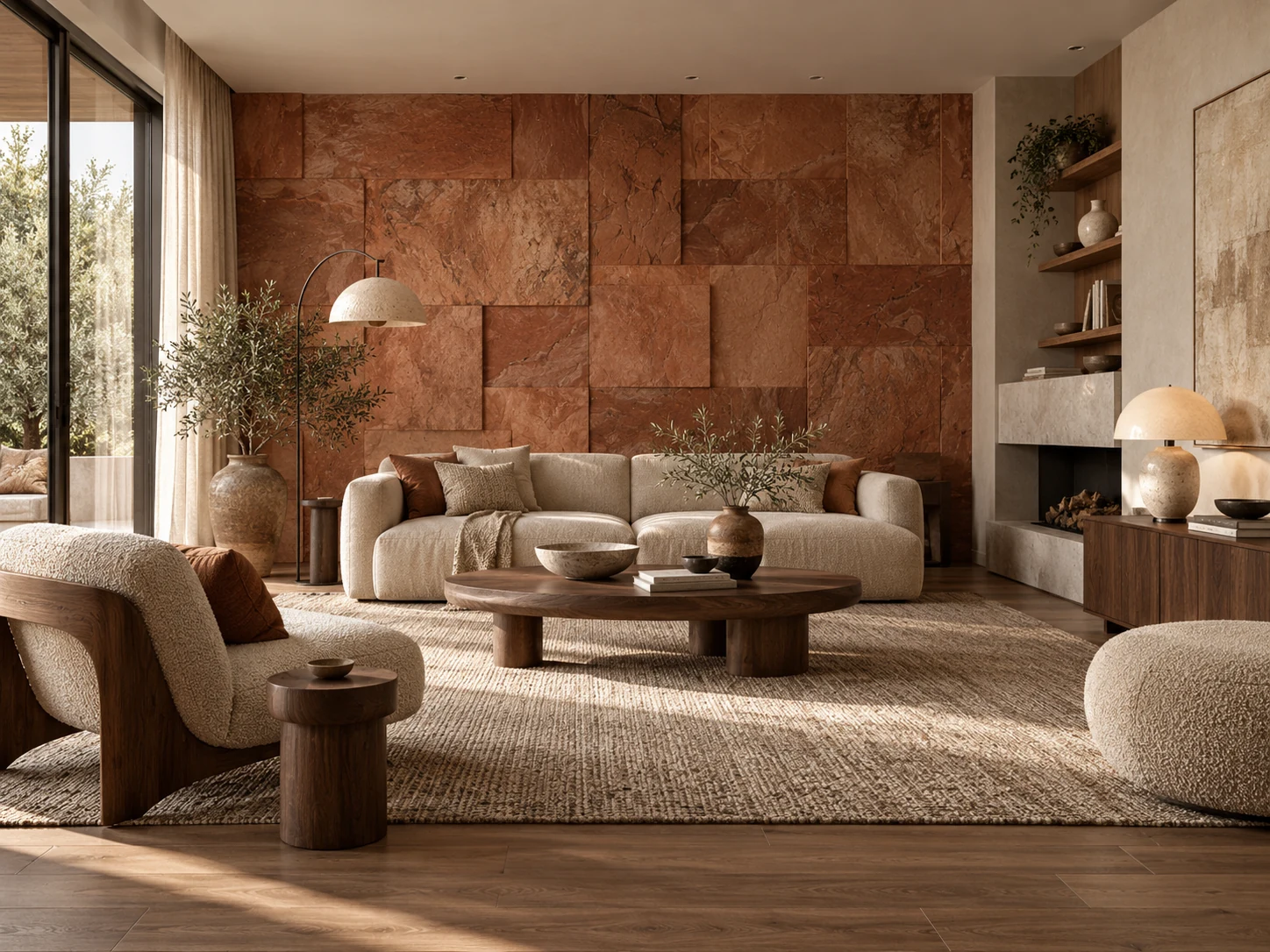 Terracotta Stone Living AI interior design reference