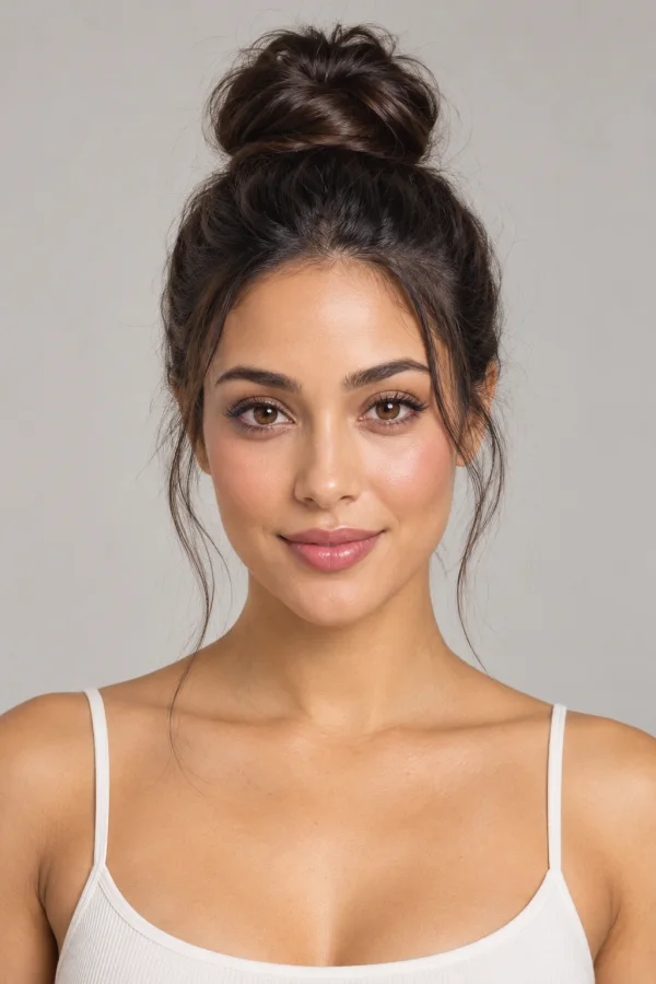Top Bun AI hairstyle example