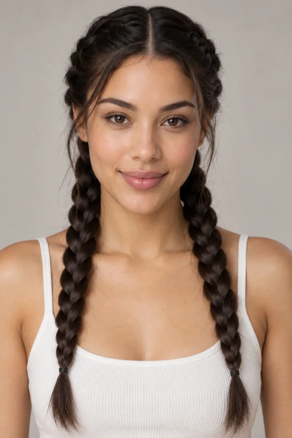 Two Braids AI hairstyle example